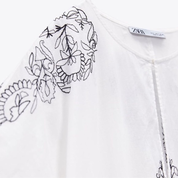 ZARA EMBROIDERED MIDI DRESS - Picture 4 of 8